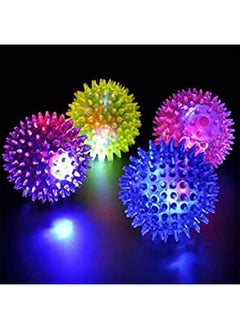 Wizme Wizme Set of 2 Led Light Up Spike Balls Bouny Rubber Balls for Kids Boys and Girls Multicolor Pack of 1  - Image 3