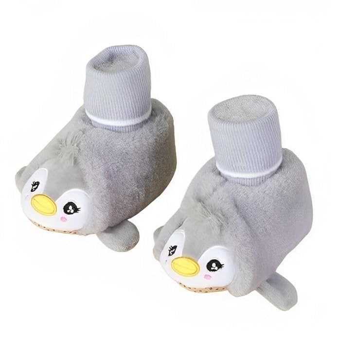 THE DDS STORE Baby shoes Anti Skid shoe cum socks for boys and girls Baby Girls Boys Newborn Cotton Shoes Toddlers Socks Warm Fur Slippers Boots (6-12 Months, Grey) - Image 5