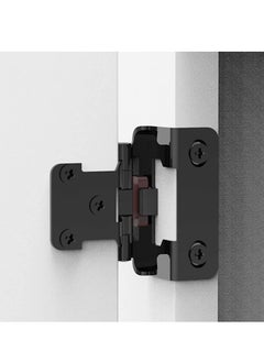 Y&D Cabinet Hinges, 1/2" Overlay Semi Partial Wrap Self Closing Matte Black Hinges with Mounting Screws for Variable Kitchen Bathroom Cabinets Cupboard Doors 8 Pcs  - Image 2