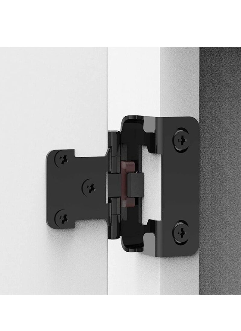 Y&D Cabinet Hinges, 1/2" Overlay Semi Partial Wrap Self Closing Matte Black Hinges with Mounting Screws for Variable Kitchen Bathroom Cabinets Cupboard Doors 8 Pcs  - Image 2