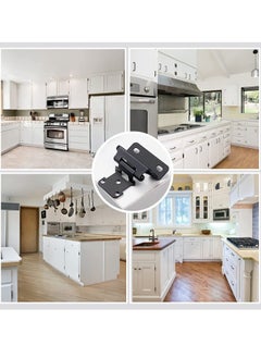 Y&D Cabinet Hinges, 1/2" Overlay Semi Partial Wrap Self Closing Matte Black Hinges with Mounting Screws for Variable Kitchen Bathroom Cabinets Cupboard Doors 8 Pcs  - Image 4