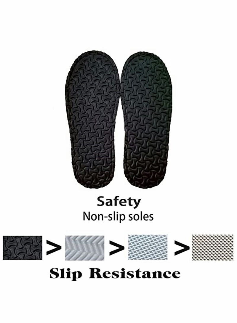 Y&D Spa slippers, SYOSI Disposable for Guests Coral fleece Closed Toe Slippers, Washable Hotel Travel Non-Slip Slippers Medium Size(11.4×4.5 Inch) (Gray-6 Pairs)  - Image 2