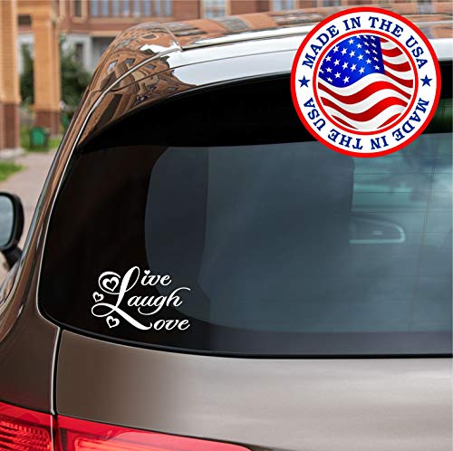 Sunset Graphics & Decals Live Laugh Love Car Decal Sticker | Cars Trucks Vans Walls Laptop | White | 6 inches | SGD000060 - Image 3