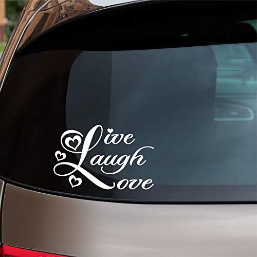 Sunset Graphics & Decals Live Laugh Love Car Decal Sticker | Cars Trucks Vans Walls Laptop | White | 6 inches | SGD000060 - Image 1