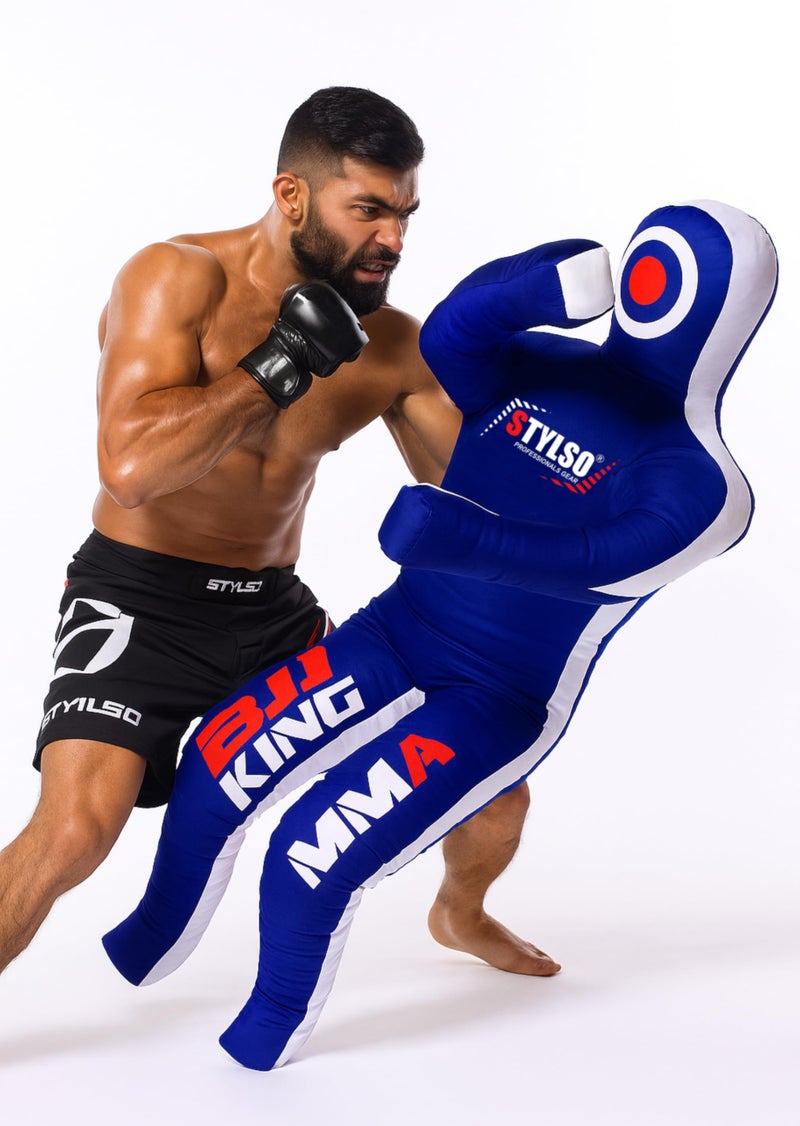 UnFilled Grappling Dummy Wrestling Dummy Jiu Jitsu Dummy for BJJ MMA Judo Karate Practice Adult Kids and Youth Training Tackling Dummies Blue 5ft 60