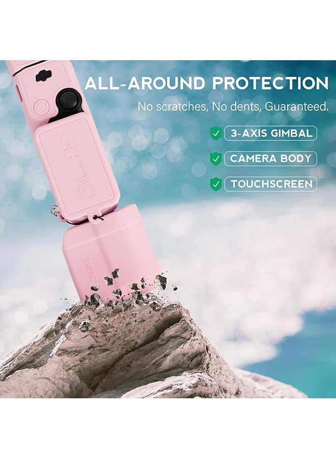 Wffo Suitable for DJI OSMO Pocket 3 Case - Silicone Protective Case Cover - Lens Cover Compatible with DJI OSMO Pocket 3 - Screen Protector Grip Cover Accessories - Shockproof, Anti-Slip, Dustproof - Pink - Image 5