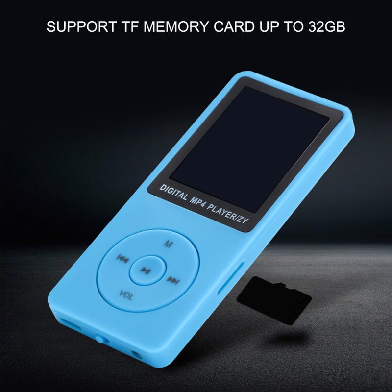 مشغل Mp3: تصميم معدني بمفاتيح لمس زرقاء بحجم 1.8 بوصة - مكبر صوت داخلي عالي الصوت وتقليل الضوضاء الذكي ومدة تشغيل 5 ساعات - مشغل Mp4 للأطفال للترفيه المنزلي والرياضة الخارجية واللياقة البدنية في الجيم - Image 3
