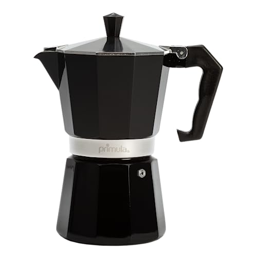 Primula Primula Classic Stovetop Espresso and Coffee Maker Moka Pot for Italian and Cuban Caf Brewing Greca Coffee Maker Cafeteras 6 Espresso Cups Black