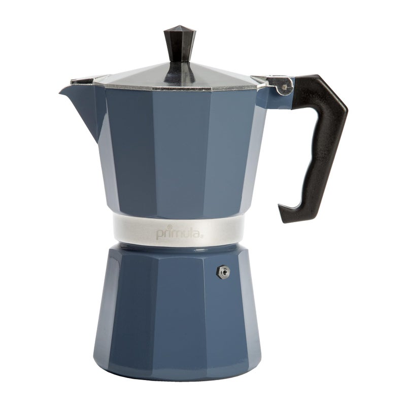 Primula Classic Stovetop Espresso and Coffee Maker Moka Pot for Italian and Cuban Caf Brewing Greca Coffee Maker Cafeteras 6 Espresso Cups Blue