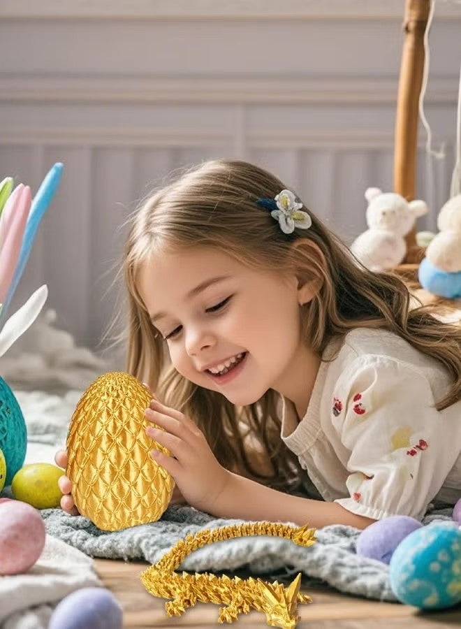 Surprise Dragon Egg with Dragon Inside, Gifts for Kids and Adults, 3D Printed Fidget Toy, Ideal for Christmas, Easter, Birthdays, Fun Desk Décor and Stress Relief(Gold) - Image 4