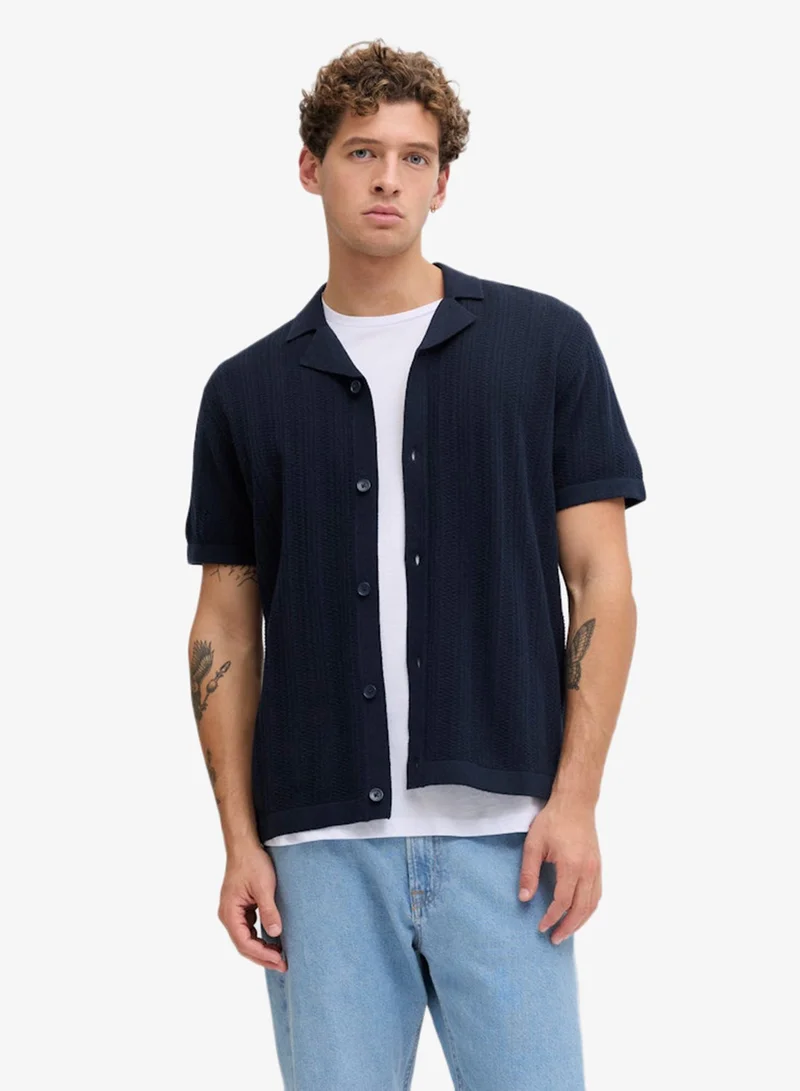 جاي جاي ريبل قميص منتجع بأكمام قصيرة بقصة ضيقة كاجوال