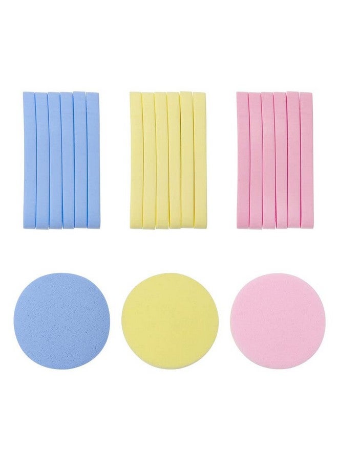 Belicia Facial Sponge Compressed,12 Count Pva Professional Makeup Removal Round Face Wash Sponges Spa Pads Exfoliating Cleansing For Women,Yellow,Pink,Purple  - Image 1