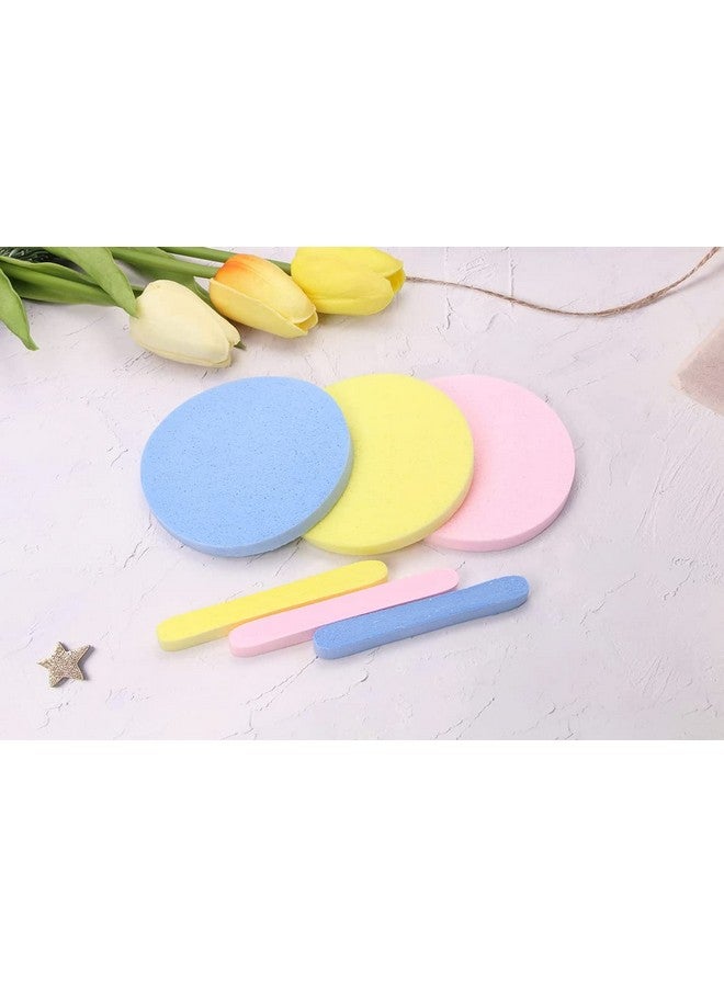 Belicia Facial Sponge Compressed,12 Count Pva Professional Makeup Removal Round Face Wash Sponges Spa Pads Exfoliating Cleansing For Women,Yellow,Pink,Purple  - Image 5