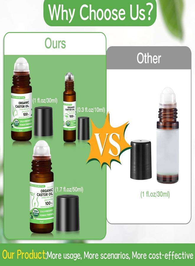 Warmify 3-in-1 Castor Oil Roll on for Eye,Face,Body Skin,Certified Organic Cold Pressed Castor Oil Roller ball unrefined Glass Bottle,Precise & Mess-Free Application & Travel Friendly - Image 4