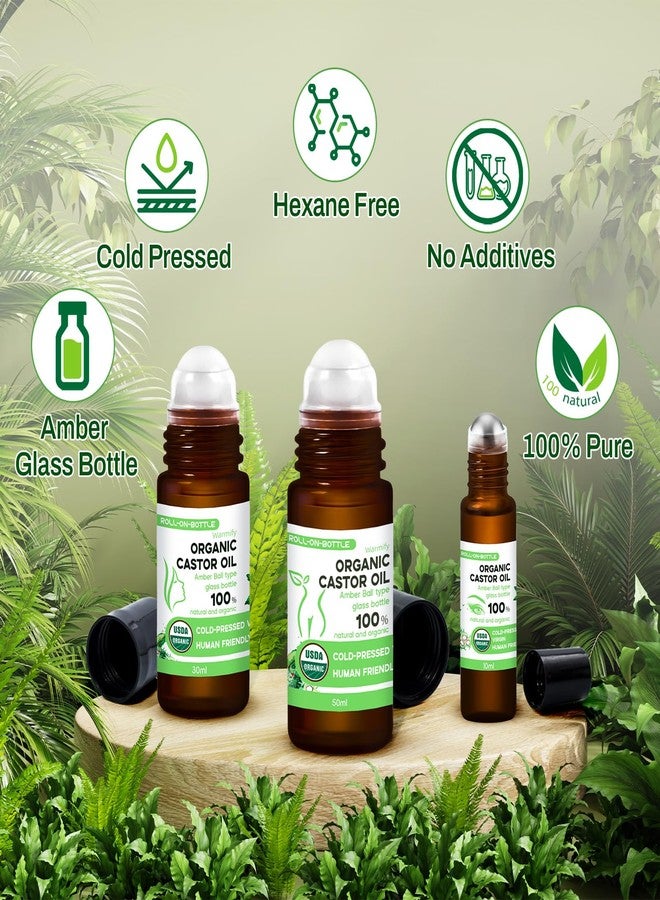 Warmify 3-in-1 Castor Oil Roll on for Eye,Face,Body Skin,Certified Organic Cold Pressed Castor Oil Roller ball unrefined Glass Bottle,Precise & Mess-Free Application & Travel Friendly - Image 3