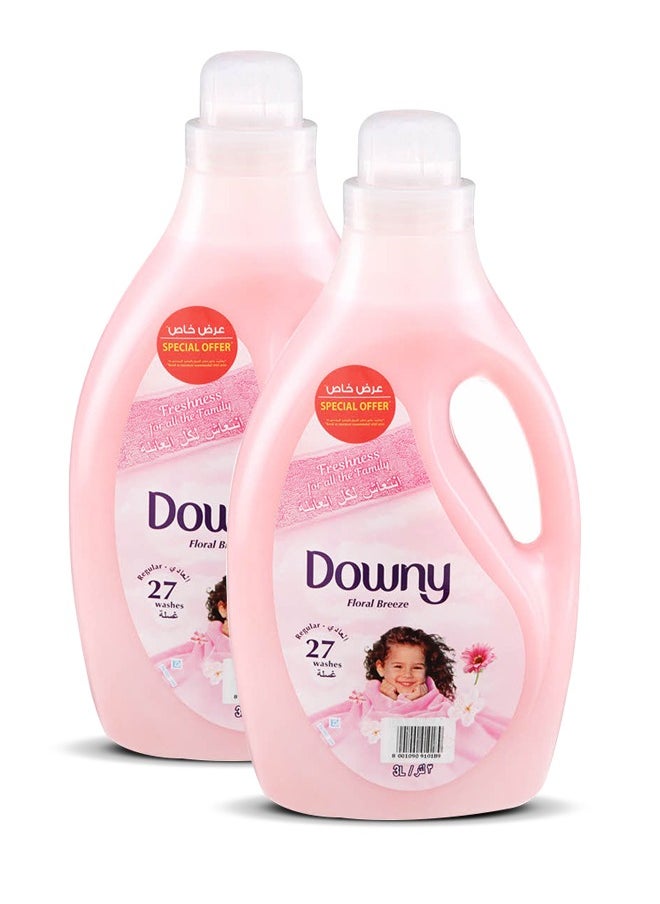 Downy Regular Fabric Softener Floral Breeze 2 x 3L  - Image 1