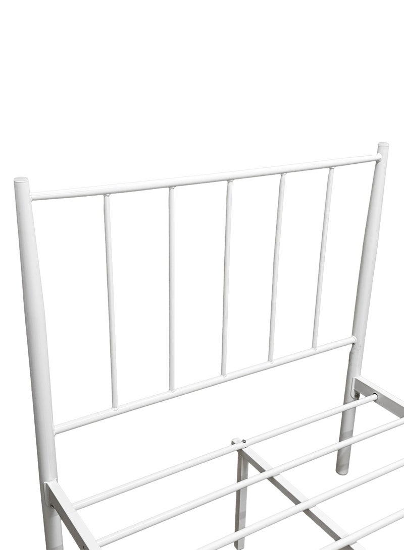 RENOVO Metal Platform Bed Frame size 90*190*34cm with Headboard and Footboard, Heavy Duty Mattress Foundation with Steel Slats Support, White  - Image 4
