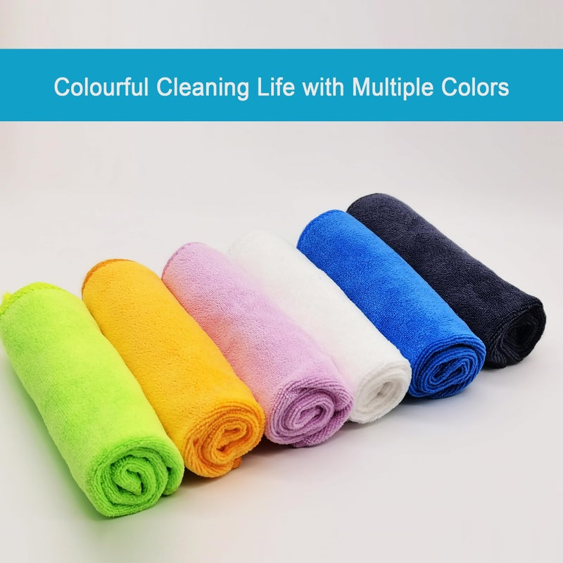 SURPRISE PIE Microfiber Cleaning Cloth Ultra Absorbent & Soft Micro Fiber Cloth for Cleaning for House Kitchen Boat Microfiber Towels for Cars Window Cleaner (12"x12") Grey-6 Pack - Image 2