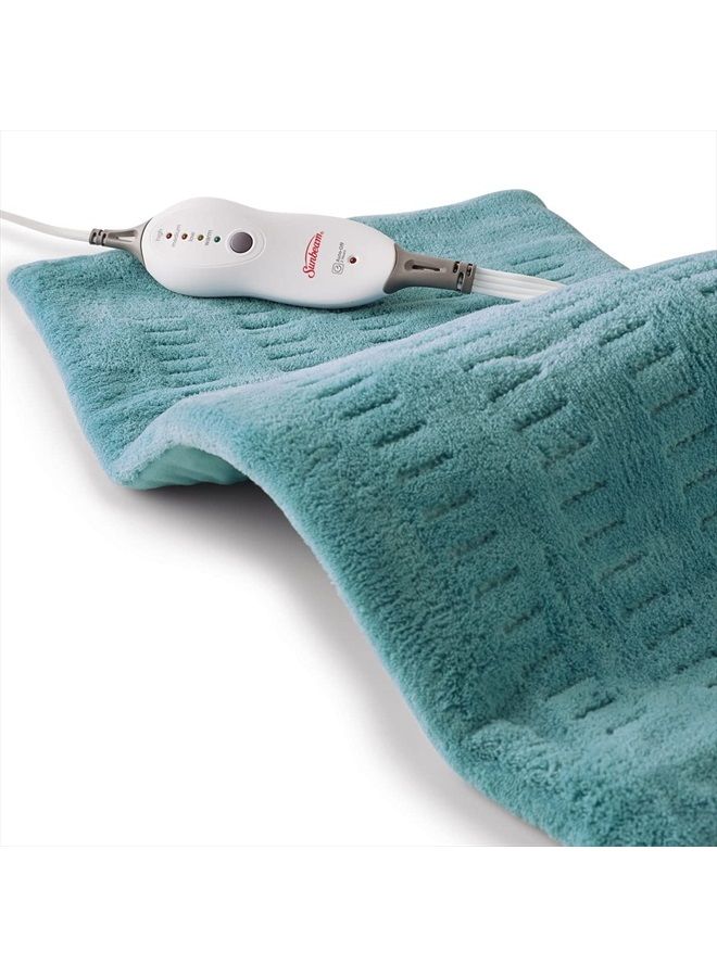 Sunbeam Heating Pad for Back, Neck, and Shoulder Pain Relief with Auto Shut Off, XL 12 x 24", Teal - Image 1
