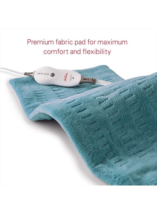 Sunbeam Heating Pad for Back, Neck, and Shoulder Pain Relief with Auto Shut Off, XL 12 x 24", Teal - Image 3