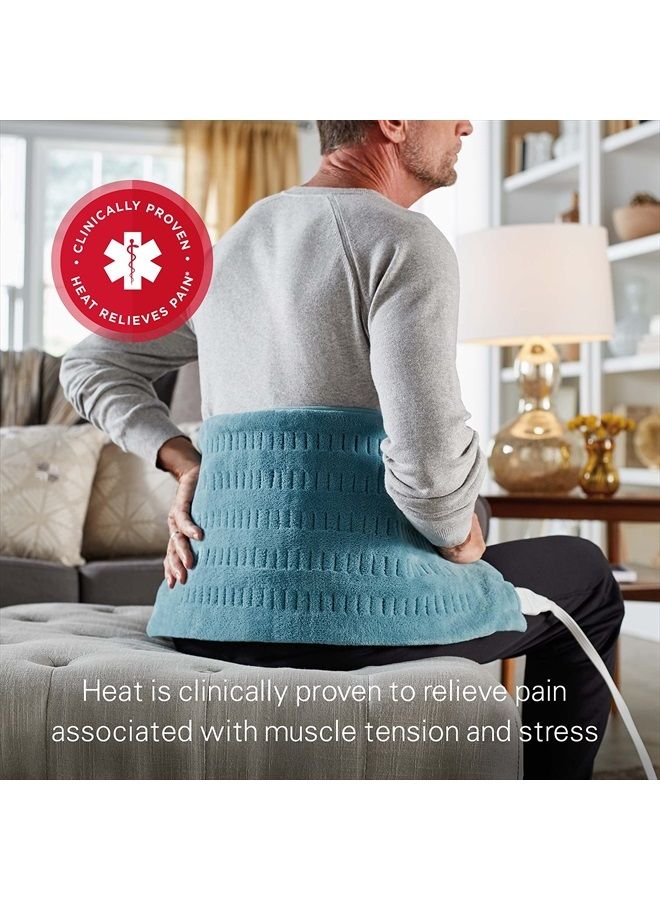 Sunbeam Heating Pad for Back, Neck, and Shoulder Pain Relief with Auto Shut Off, XL 12 x 24", Teal - Image 4