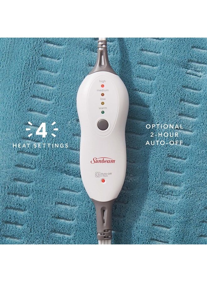 Sunbeam Heating Pad for Back, Neck, and Shoulder Pain Relief with Auto Shut Off, XL 12 x 24", Teal - Image 5