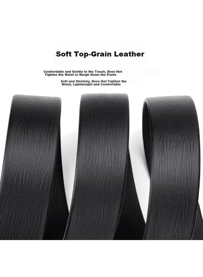 Laorentou Men's Genuine Leather Belt Strap Automatic Buckle No-head Waistband Pure Belt Body - Image 2