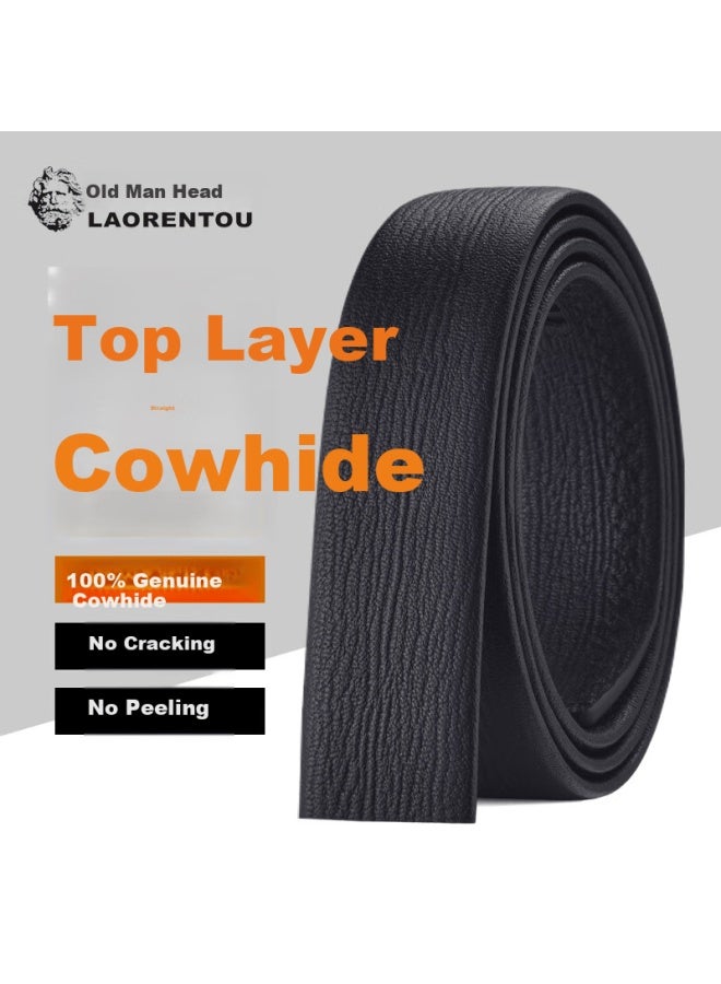 Laorentou Men's Genuine Leather Belt Strap Automatic Buckle No-head Waistband Pure Belt Body - Image 1