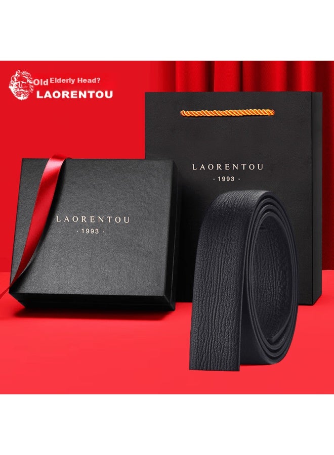 Laorentou Men's Genuine Leather Belt Strap Automatic Buckle No-head Waistband Pure Belt Body - Image 3