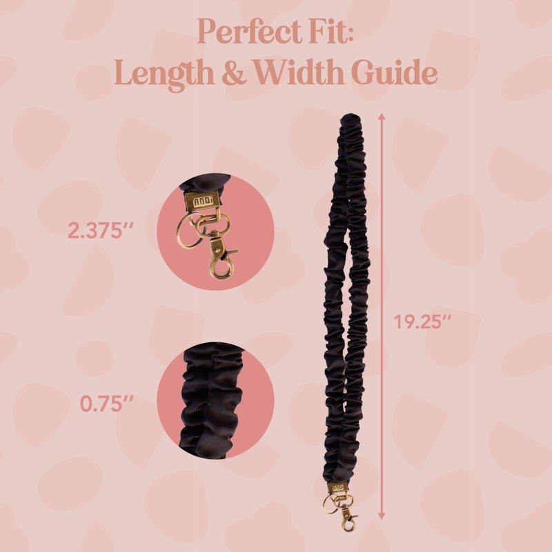 ANDI Neck Lanyard For Women - Scrunchie Cute Lanyard for Keys, Id Card Holder, Wallet - Aesthetic Long Lanyard (Black Luxe) - Image 4