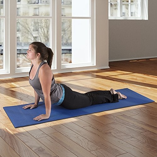 Wakeman Yoga Mat Double Sided 14Inch Workout Mat 71x24Inch Exercise Pad for Home Gym Fitness or Pilates with Carrying Strap by Wakeman Blue - Image 5