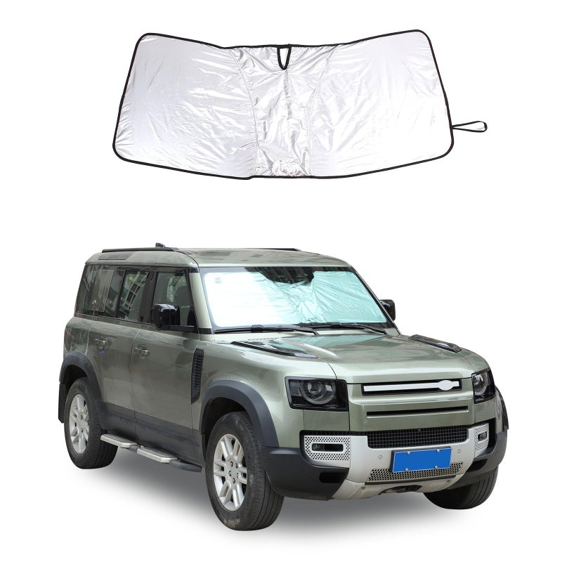 Windshield Sunshade for Land Rover Defender 90110130 20202025  Foldable Reflective UV  Heat Shield Custom Fit Sun Protector Keeps Your Vehicle Cool White