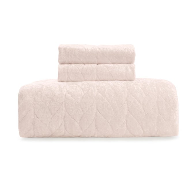 OVERSIZED QUEEN VELVET QUILT SET BEDDING COVER WITH SHAMS ULTRASONIC QUILTING TECHNOLOGY 3 PIECE OVERSIZED QUILT SET BEDSPREADS COVERLETS FULLQUEEN BLUSH PINK