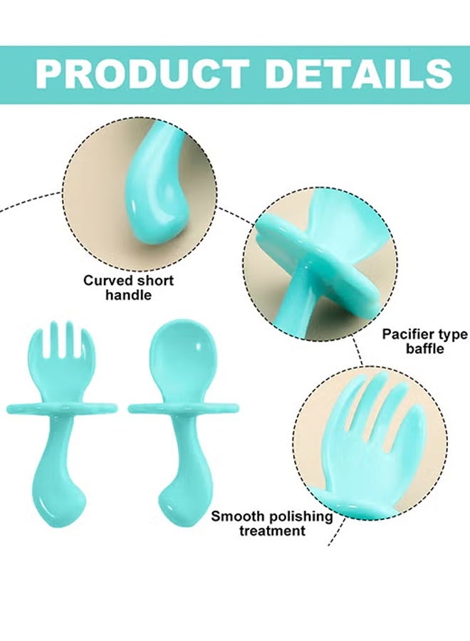 Baby Learning Spoon Children's Cutlery Set, 2-Piece Baby Spoon and Fork Learning to Eat Cutlery - Baby Weaning Accessories Baby Spoon Eat Yourself from 3 Months - Image 3