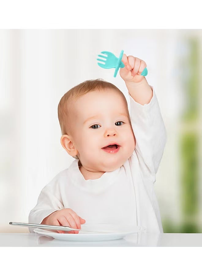 Baby Learning Spoon Children's Cutlery Set, 2-Piece Baby Spoon and Fork Learning to Eat Cutlery - Baby Weaning Accessories Baby Spoon Eat Yourself from 3 Months - Image 2