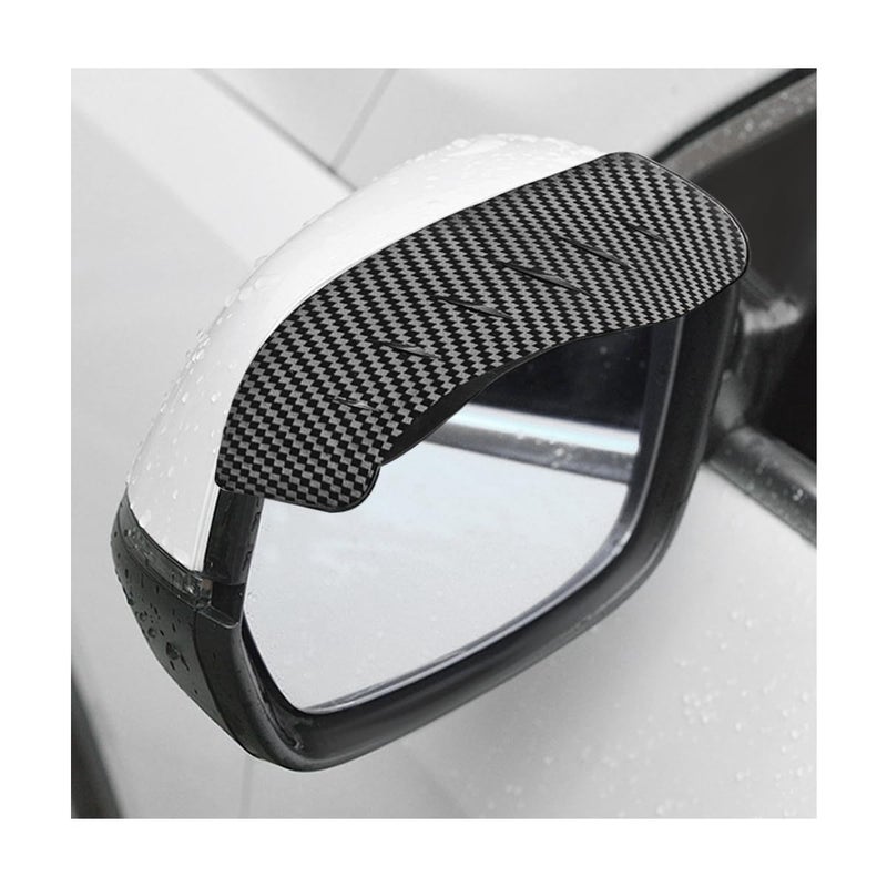 Wevdn 2 PCS Mirror Rain Visor Eyebrow Waterproof PVC Auto Exterior Rear View Mirror Rain Visor Guard Rainproof Side Mirror Rain Visor Eyebrow Cover for SUV Truck Car Accessories CarbonAntiNoise - Image 3