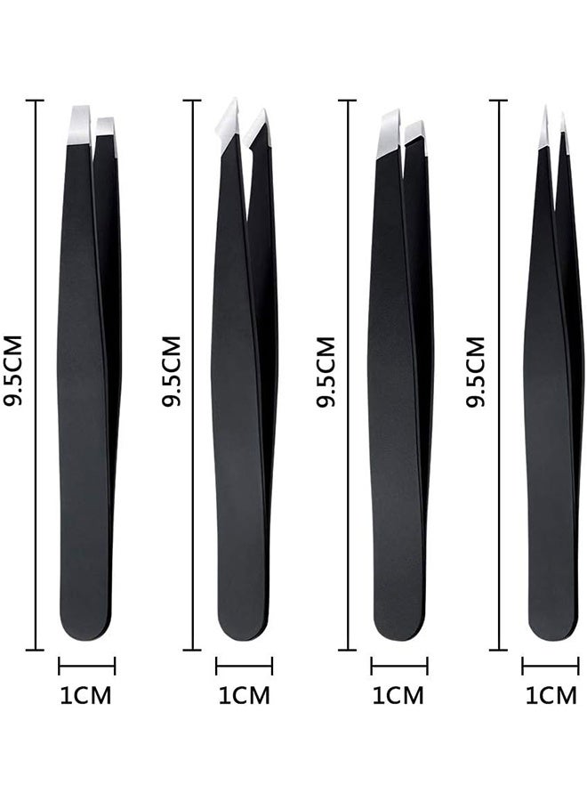 JS Tweezers Set - Professional Stainless Steel Tweezers for Eyebrows - Great Precision for Facial Hair, Ingrown Hair Removal, Facial Hair Removal - Image 2