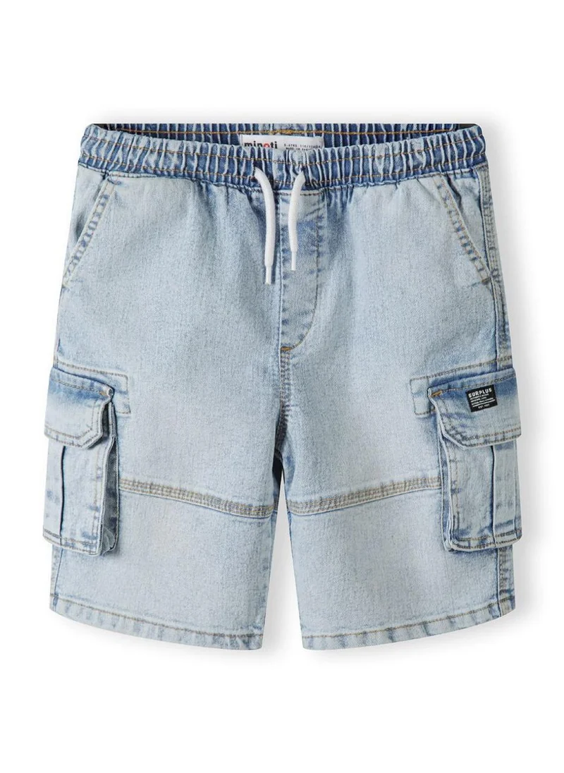 MINOTI Teen Boys Denim Cargo Shorts with Drawcord