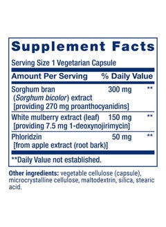 لايف إكستنشن Life Extension Tri Sugar Shield - تعزيز التمثيل الغذائي الصحي للجلوكوز - نخالة الذرة الرفيعة، التوت الأبيض وخلاصة التفاح فلوريدزين - خالٍ من الجلوتين، غير مسبب لمرض السكر، نباتي - 60 كبسولة  - Image 2