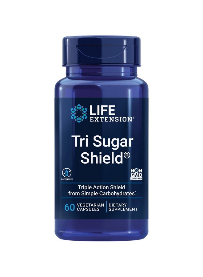 لايف إكستنشن Life Extension Tri Sugar Shield - تعزيز التمثيل الغذائي الصحي للجلوكوز - نخالة الذرة الرفيعة، التوت الأبيض وخلاصة التفاح فلوريدزين - خالٍ من الجلوتين، غير مسبب لمرض السكر، نباتي - 60 كبسولة - Image 1