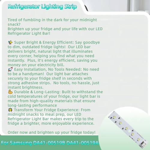 Tfuehn New for Samsung Refrigerator Lighting Strip DA41-00519B DA41-00519A. Fridge LED LAMP Freezer Parts - Image 5
