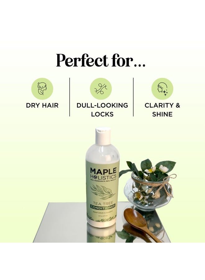 Maple Holistics Tea Tree Conditioner for Dry Hair - Tea Tree Oil Conditioner for Oily Hair and Sulfate Free Conditioner for Dry Hair - Cleansing Conditioner and Tea Tree Dry Scalp Care with Tea Tree Oil for Hair - Image 2