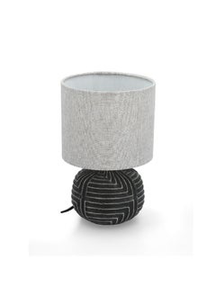 Micasa 60W E27 Base Scratch-Resistant Elegant Decorative Ceramic Table Lamp Black and Grey 18 x 18 x 29.5 cm D4521S-BROWN  - Image 1
