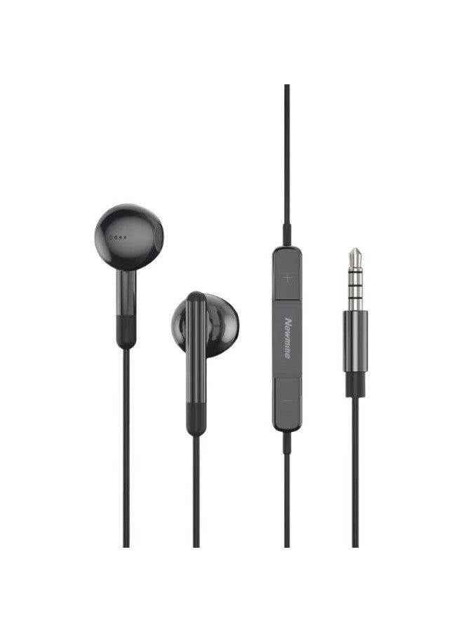 Newmine Xl10 Wired In-Ear Headphones With Microphone, 3.5Mm Jack, Compatible With Computers, Laptops And Smartphones, Black - Image 1