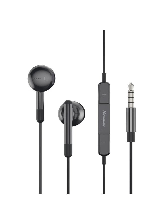 Newmine سماعات أذن سلكية نيوماين XL10 مع ميكروفون، مقبس 3.5 مم، متوافقة مع أجهزة الكمبيوتر، اللابتوبات والهواتف الذكية، باللون الأسود - Image 1