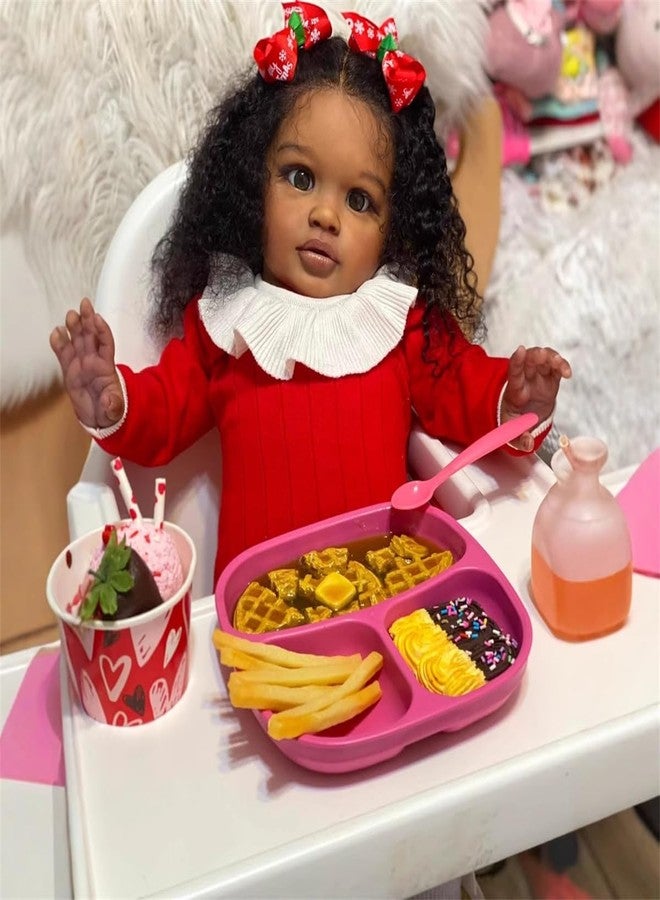 GYCV Reborn Toddler Dolls Black Girl 26 Inch Lifelike Black Reborn Baby Dolls with Curly Hair Realistic Toddler Dolls Girl Weighted Real Life Baby Doll Toys Birthday for Kids - Image 2