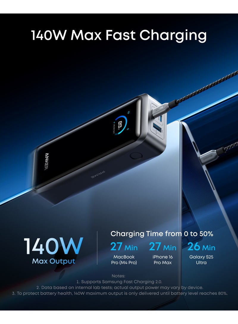أنكر Anker Prime Power Bank and Charging Base, 26,250mAh 300W Max Portable Charger with Base for 6 Devices, Two-Way Charging, TSA-Approved, App Control, for MacBook, iPhone 17/16 Series, and More Phantom Gray - Image 5