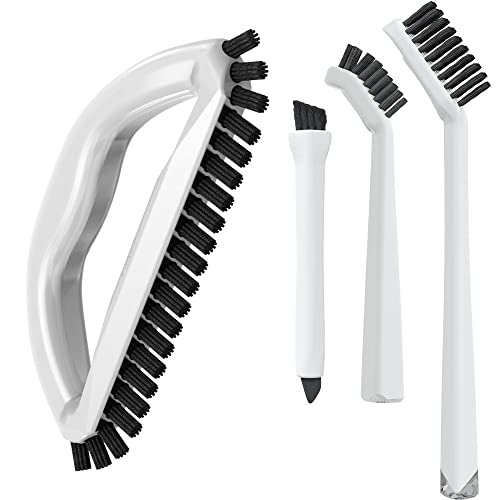 The Crown Choice Grout Cleaning Brush Set (4 Pcs) Heavy Duty Hand Grout Scrub Brush & Detail Cleaning Brush Set for Baseboards,Floor, Corners, Shower, Bath Tub & Tiles - Image 1