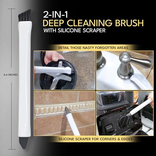The Crown Choice Grout Cleaning Brush Set (4 Pcs) Heavy Duty Hand Grout Scrub Brush & Detail Cleaning Brush Set for Baseboards,Floor, Corners, Shower, Bath Tub & Tiles - Image 5