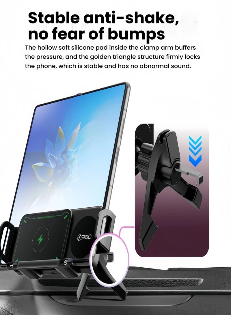 folding screen mobile phone car bracket wireless charger is suitable for Huawei Samsung large-screen special electric induction - Image 4